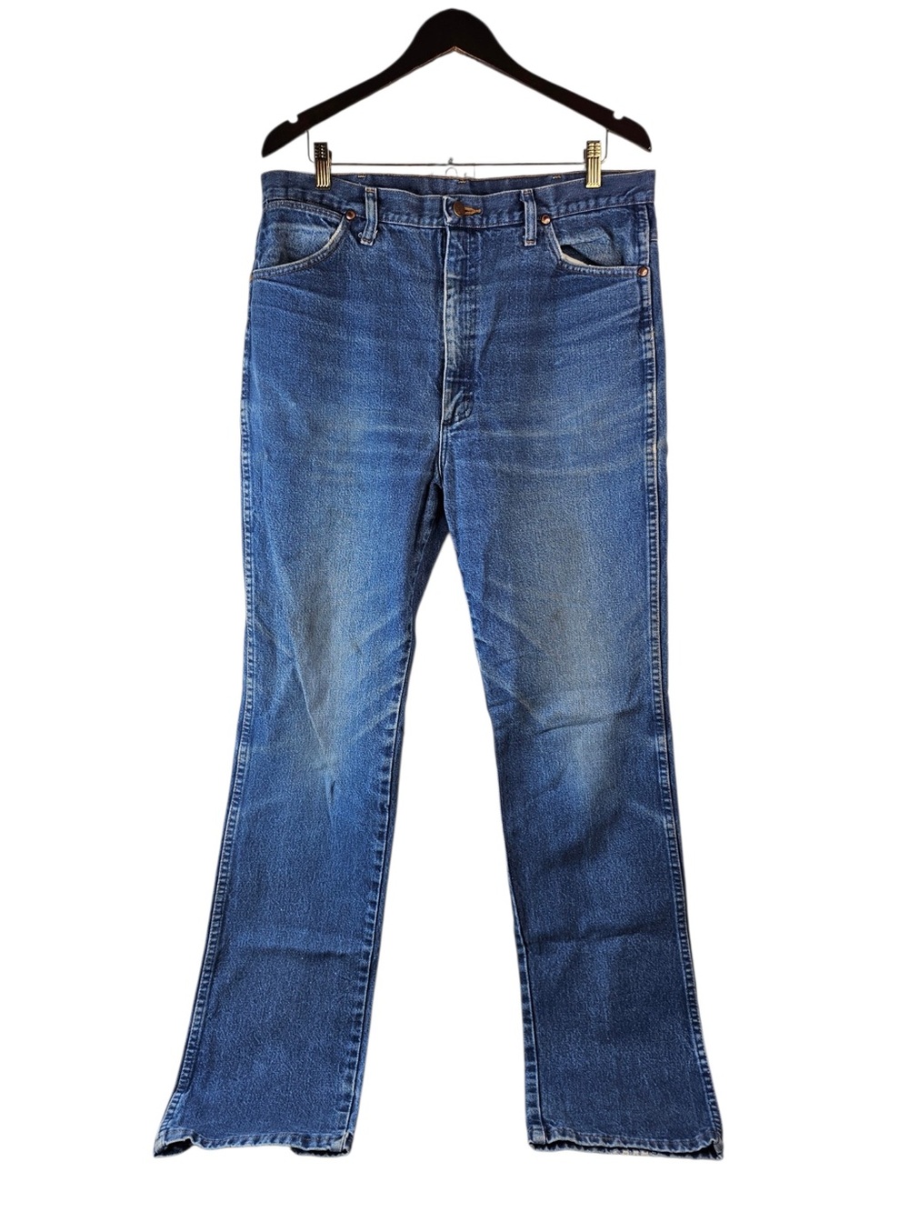 Wrangler Mens 38x36 Cowboy Cut Slim Fit Jeans 936DEN Heavyweight Blue Denim